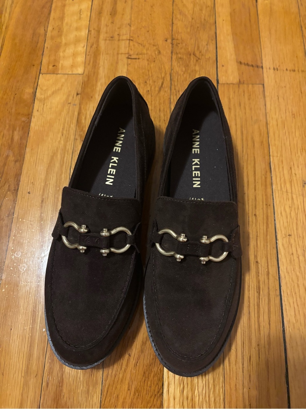 Anne Klein Suede Dark Brown Loafers